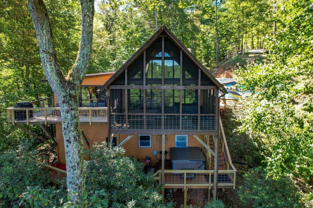 Treehouse Cabin With Mountain, River Views And Arcades Blue Ridge Exterior photo